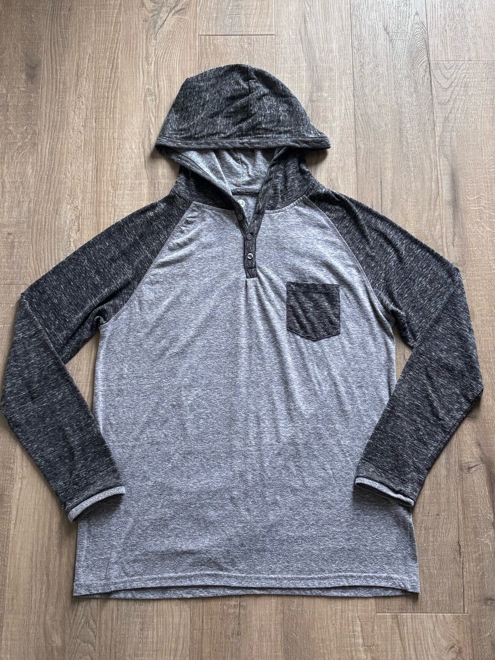 Men’s Longsleeve Two Tone Grey Hoodie Shirt